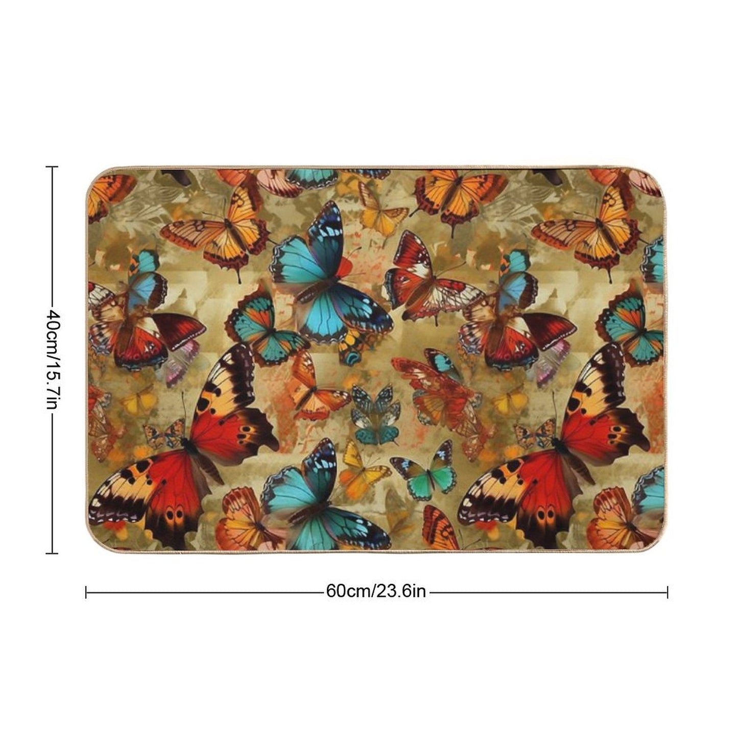 Embrace The Beauty of Bold Colors with Butterfly Prints Bath Mat