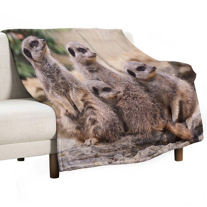 Meerkat Family Throw Blanket