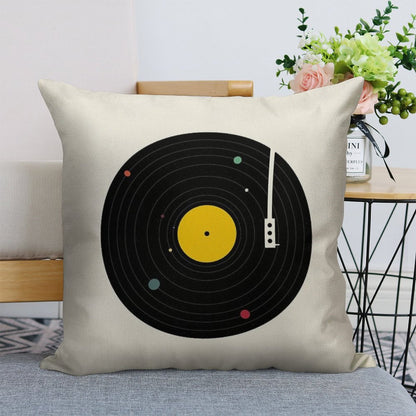 Music Everywhere Linen Throw Pillow Cover