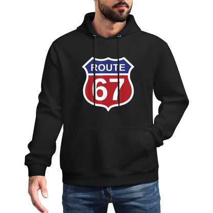 Route 67 Funny Six Seven 6 7 Meme Interstate Highway I-67 Adjustable Hood Hoodie