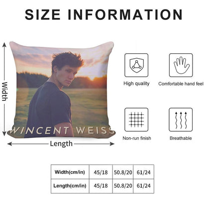 Wincent Weiss Vibes Soft Short Plush Fabric Throw Pillow