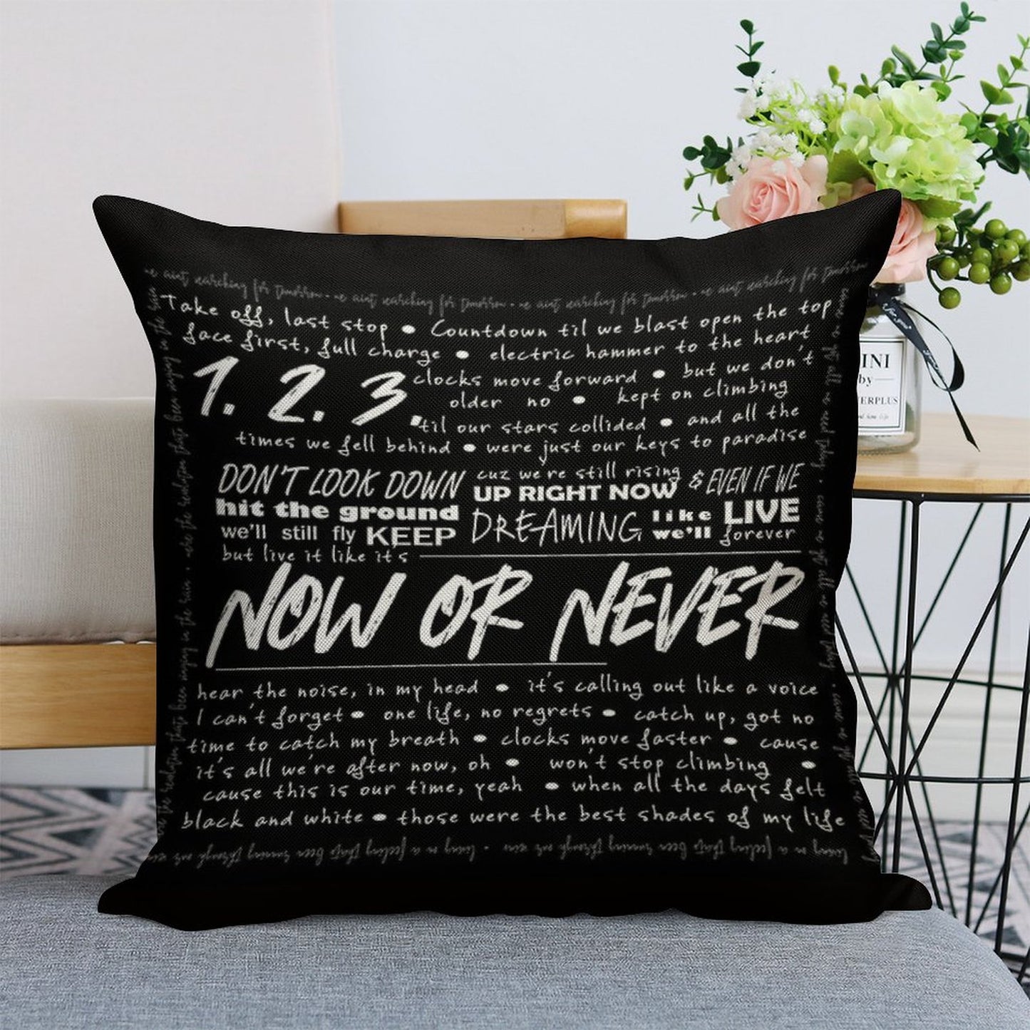 Now Or Never Julie And The Phantoms Linen Throw Pillow Cover