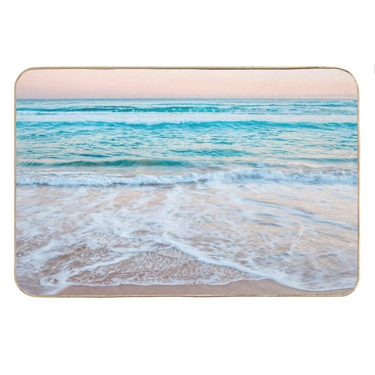 Blue Ocean Calm Waves Beach Bath Mat