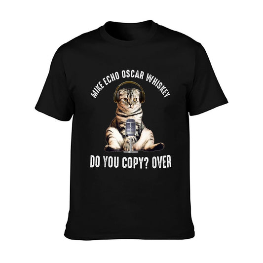 Mike Echo Oscar Whiskey Funny Ham Radio Cat T-Shirt