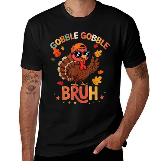 Bruh Funny Thanksgiving Turkey Gobble Boys Girls Kids  Versatile T-Shirt