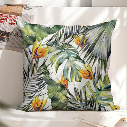 TROPICAL GARDEN Linen Throw Pillow Cover