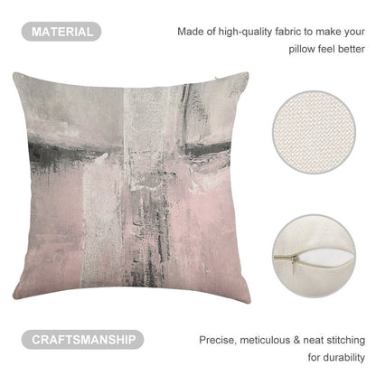 Blush Linen Throw Pillow Cover