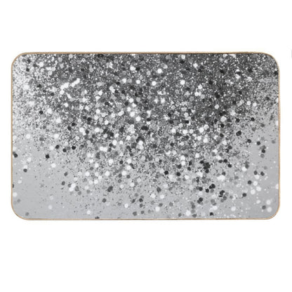 Soft Silver Gray Glam #1 (Photo of Glitter Only - Not Reflective) Bath Mat