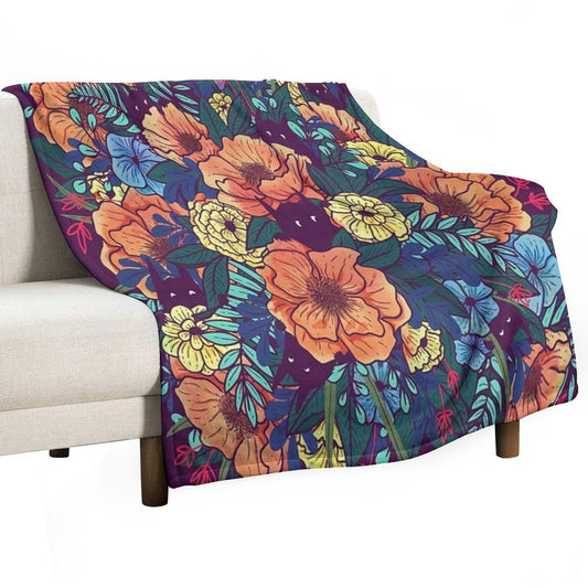 Wild Flowers Throw Blanket