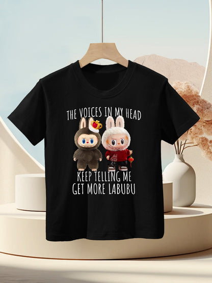 Womens The Little Voices in My Head Keep Telling Me Get More Labubu Kids T-Shirt
