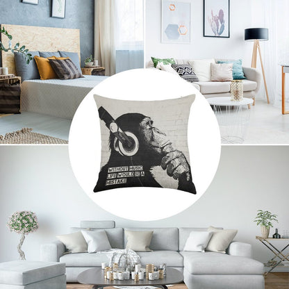Without Music Life Would Be A Mistake Linen Throw Pillow Cover