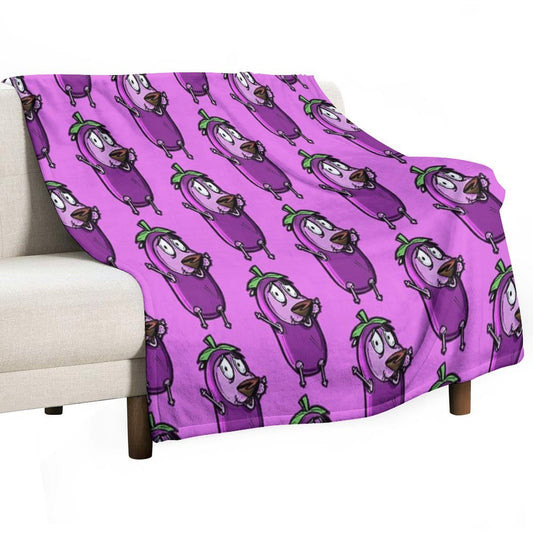 Courage The Cowardly Dog™ in The Great Eggplant Costume Throw Blanket