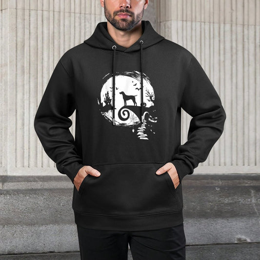 German Shorthaired Pointer And Moon Halloween Costume Funny Versatile Streetwear Hoodie