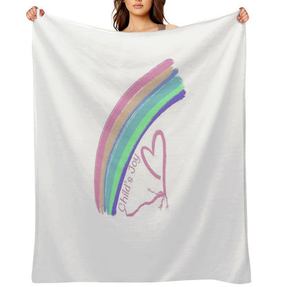 Child's Joy - Colorful Rainbow And Heart Throw Blanket