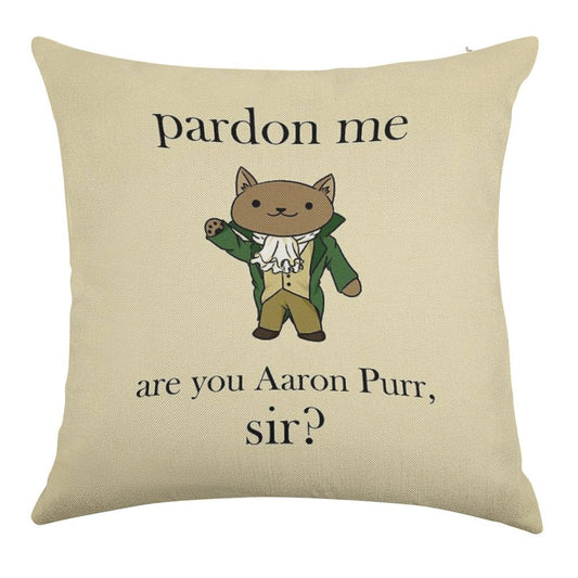 Alexander Hamilcat (Black Text) Linen Throw Pillow Cover