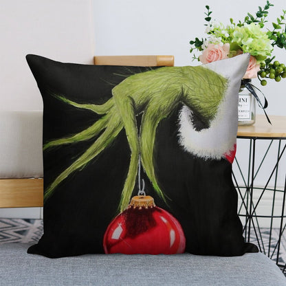 Who Stole Christmas Linen Throw Pillow Cover