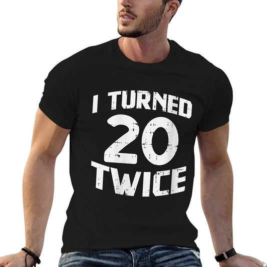Womens I Turned 20 Twice Funny 40 Year Old 40th Birthday Party Gift  Ribbed Collar T-Shirt
