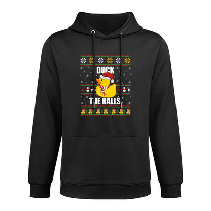 Ugly Xmas Sweater Style Funny Rubber Duck Christmas Pajamas Customizable Surface Hoodie