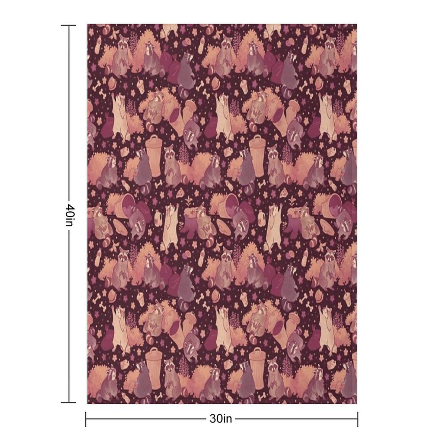Raccoons Nighttime Pillage Throw Blanket