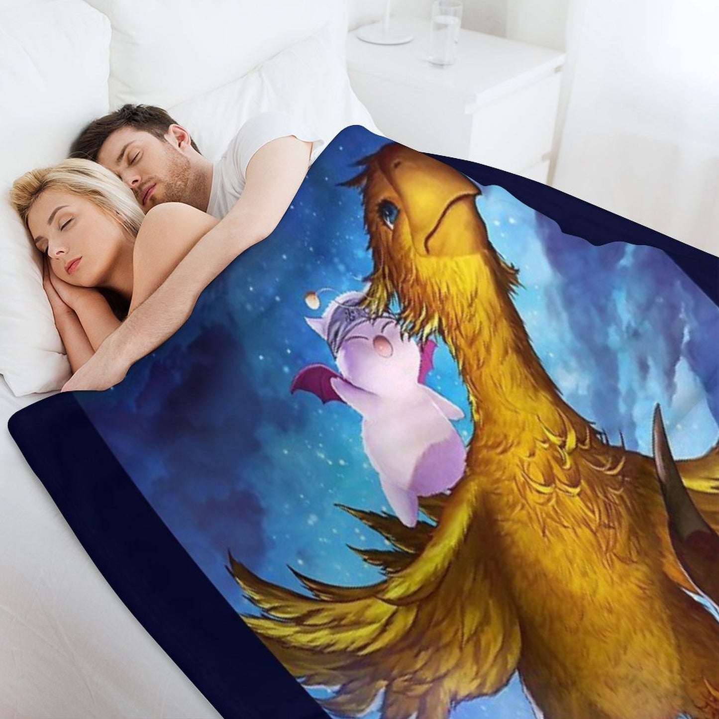 Chocobo & Mogry Throw Blanket