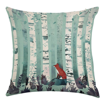 The Birches Linen Throw Pillow Cover