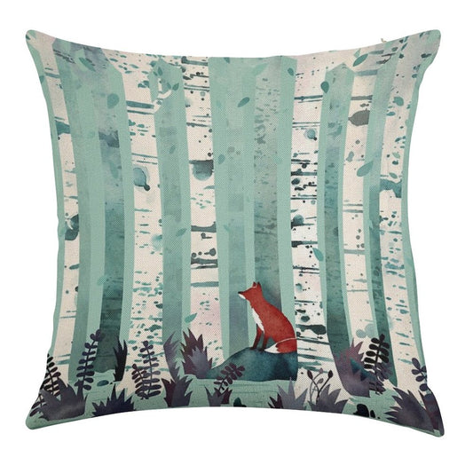The Birches Linen Throw Pillow Cover