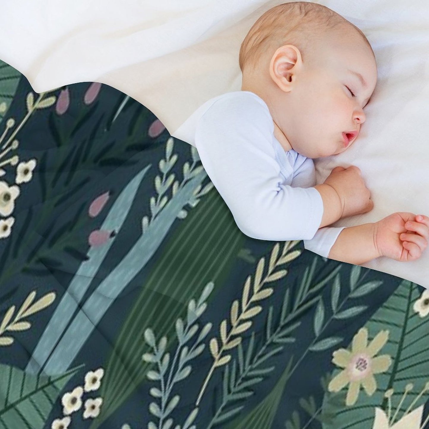 Wonderful Mid-Century Style Evening Lily And Wildflower Pattern Throw Blanket