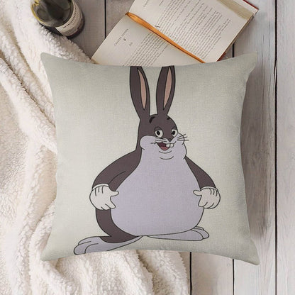 Chubby Chungus Linen Throw Pillow Cover