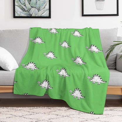 Cartoon Stegosaurus Throw Blanket