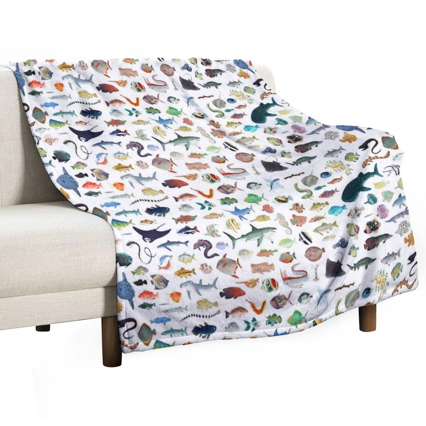 One Hundred Fish Throw Blanket