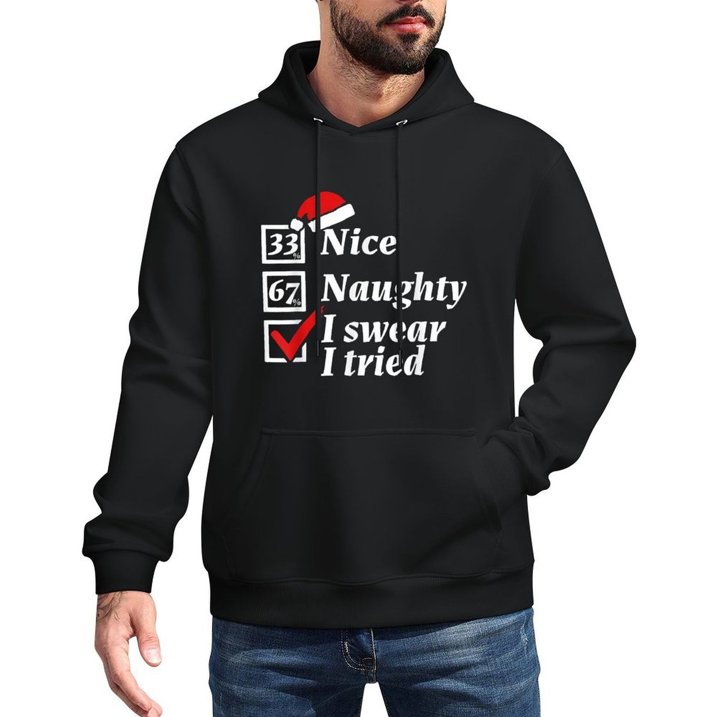 Funny 67 Meme I Swear I Tried 6-7 Christmas Breathable Fabric Hoodie