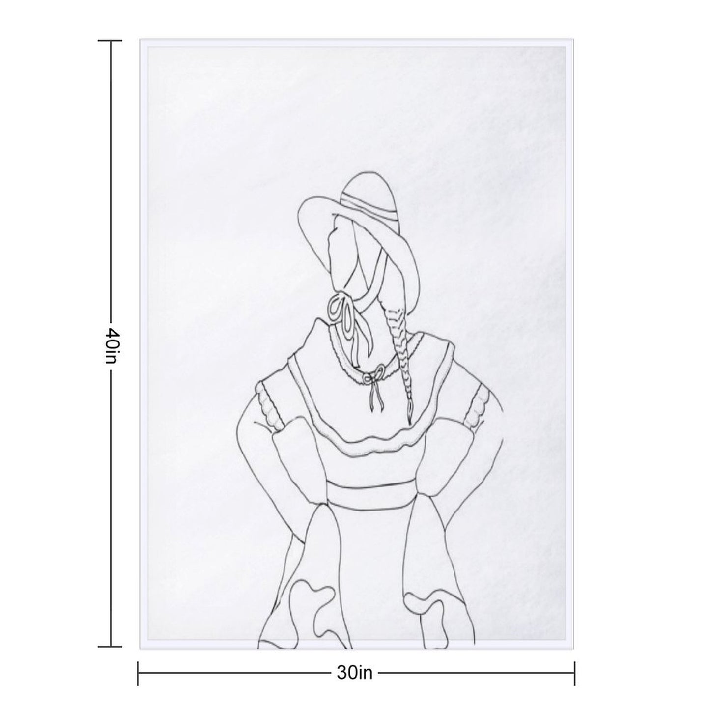 Dancer Looking to The Side, Bottomless Throw Blanket