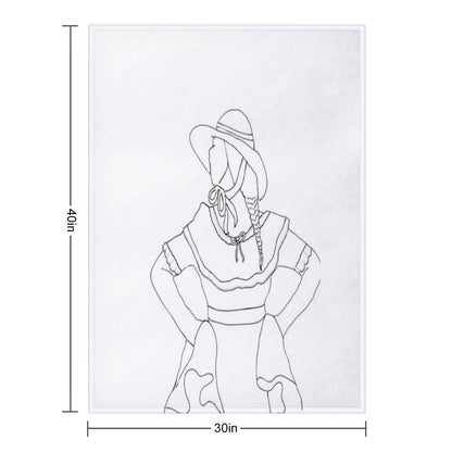 Dancer Looking to The Side, Bottomless Throw Blanket