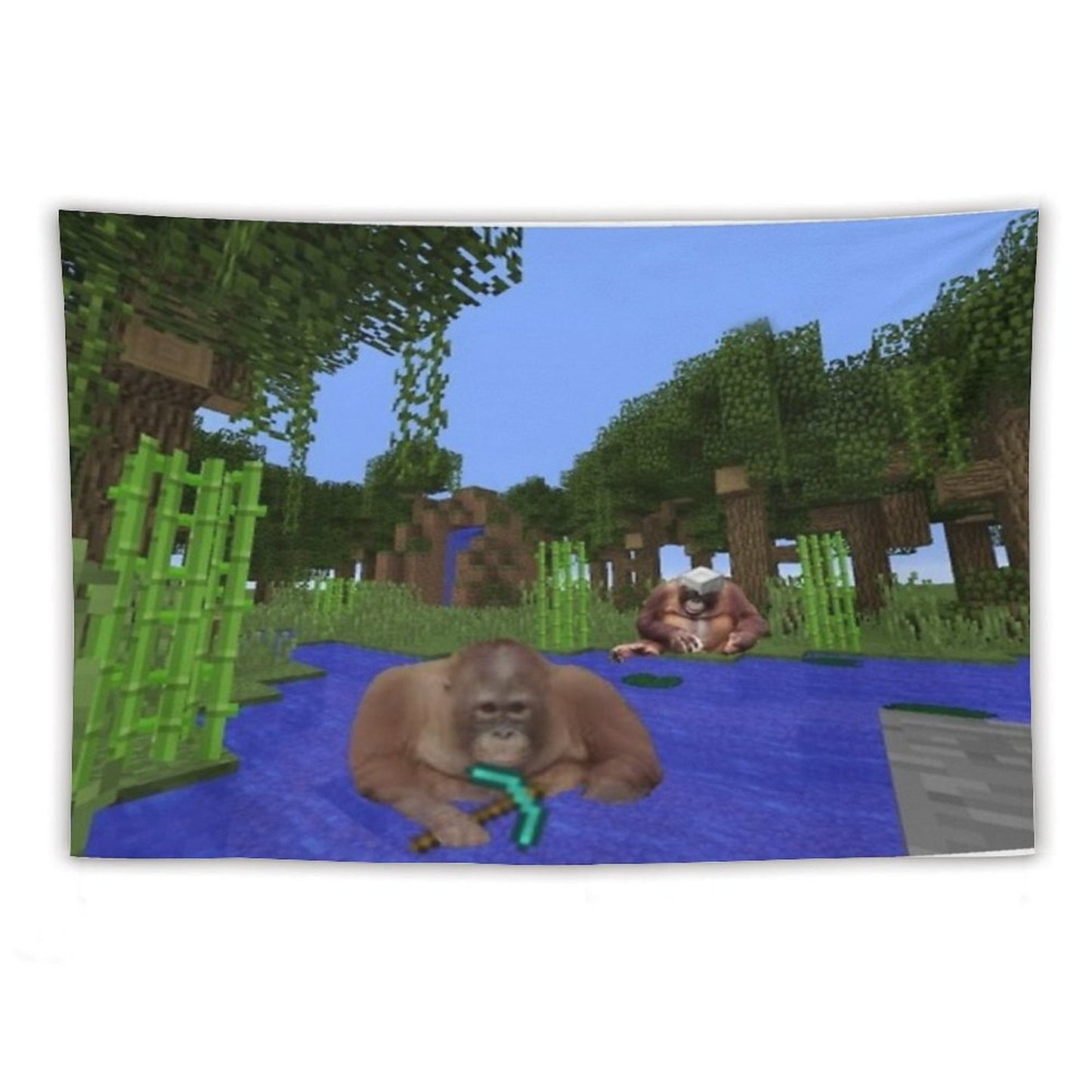 Minecraft Monkey Tapestry