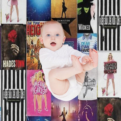 Musical Playbill Collage Throw Blanket