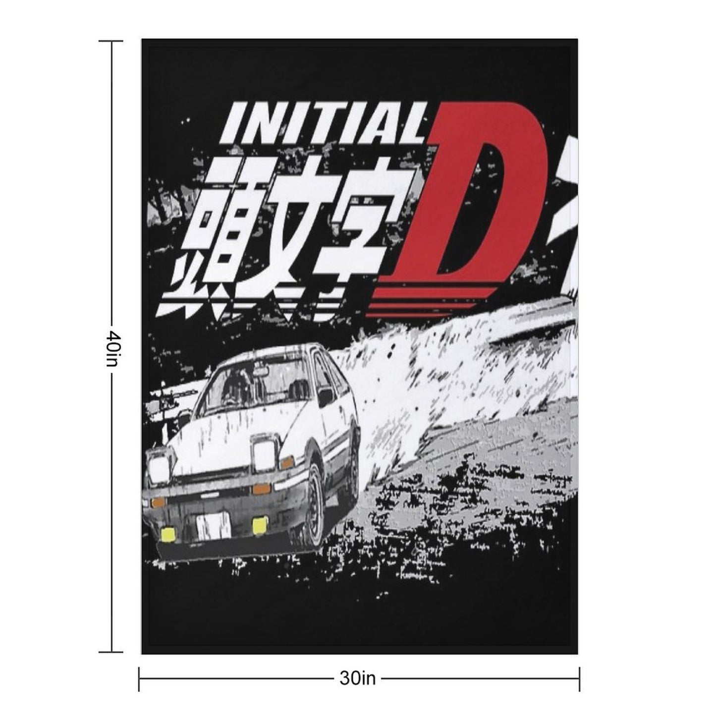 Initial D Deep Forest Drifting AE86 Takumi Raceway Throw Blanket