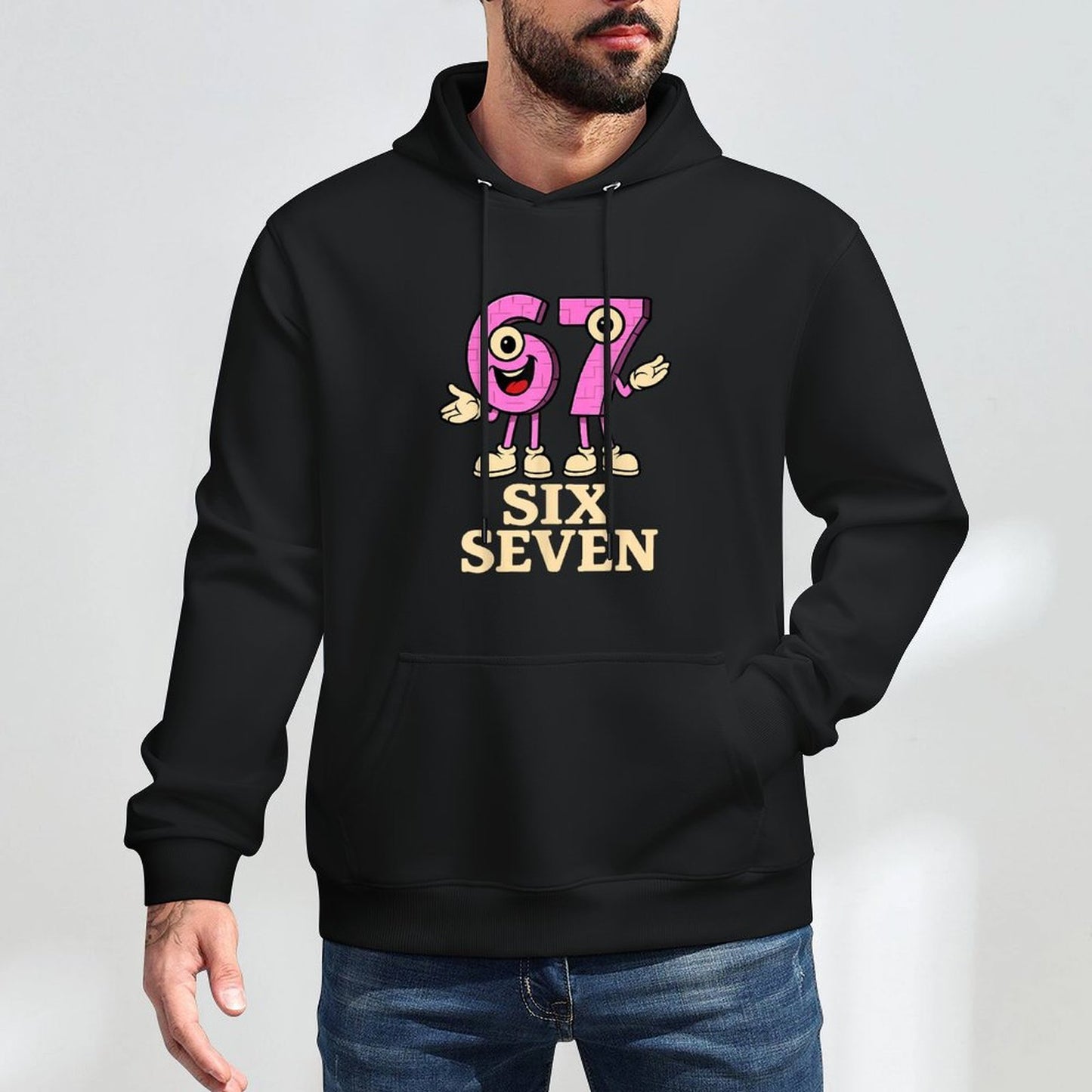 Pink 67 Six Seven 6-7 - Funny Italian Brainrot Kids Gaming Relaxed Fit Hoodie