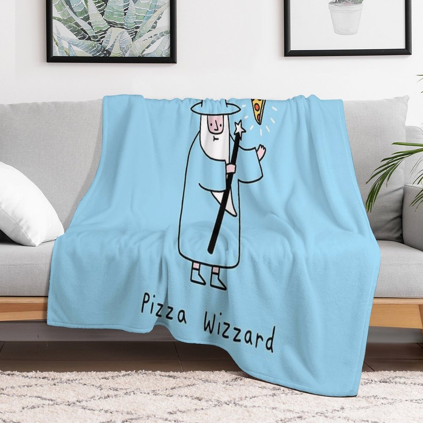 Pizza Wizzard Throw Blanket