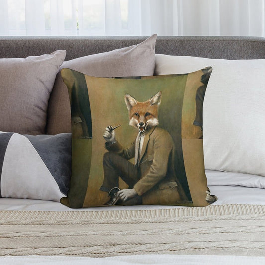 Vintage Mr Fox Soft Skin-Friendly Throw Pillow