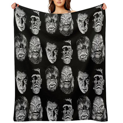Universal Studios, Monsters, Monster Mash, Dracula, Wolfman, Frankenstein, Creature Throw Blanket