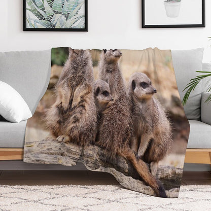 Meerkat Family Throw Blanket