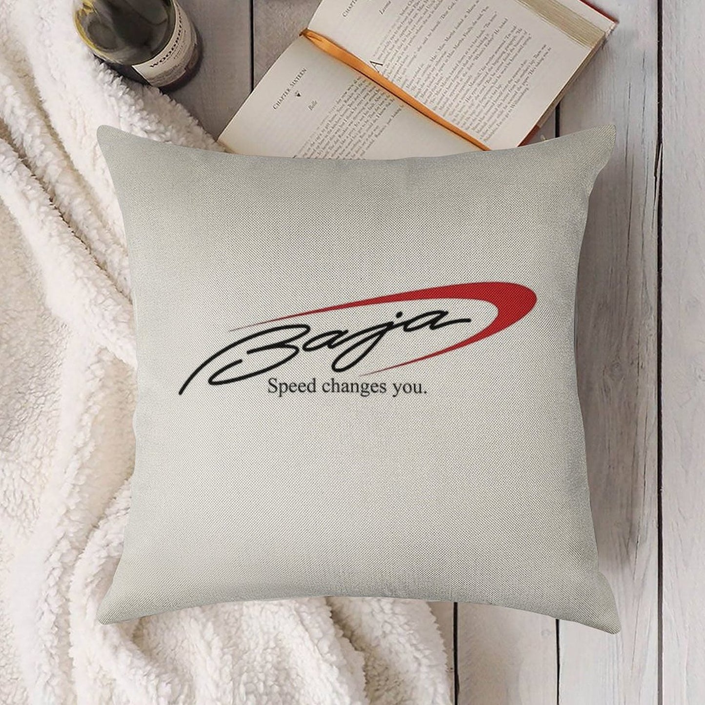 Baja Boats Linen Throw Pillow Cover