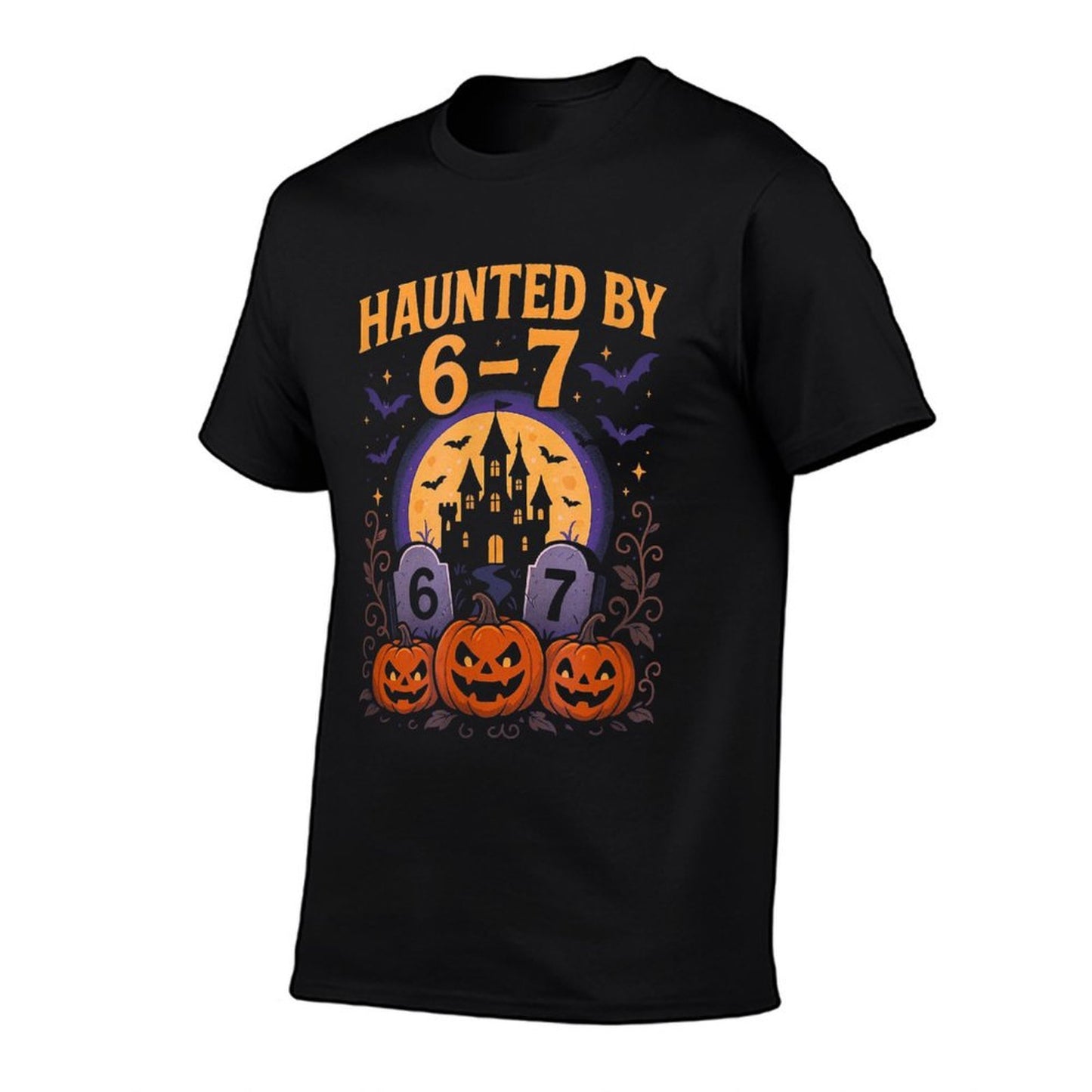 67 Funny Six Seven Gen Alpha Z Halloween 67 Haunted by 67  Rolled Sleeves T-Shirt