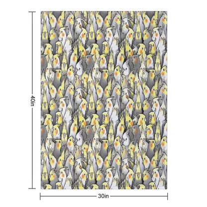 Cockatiels Galore Throw Blanket