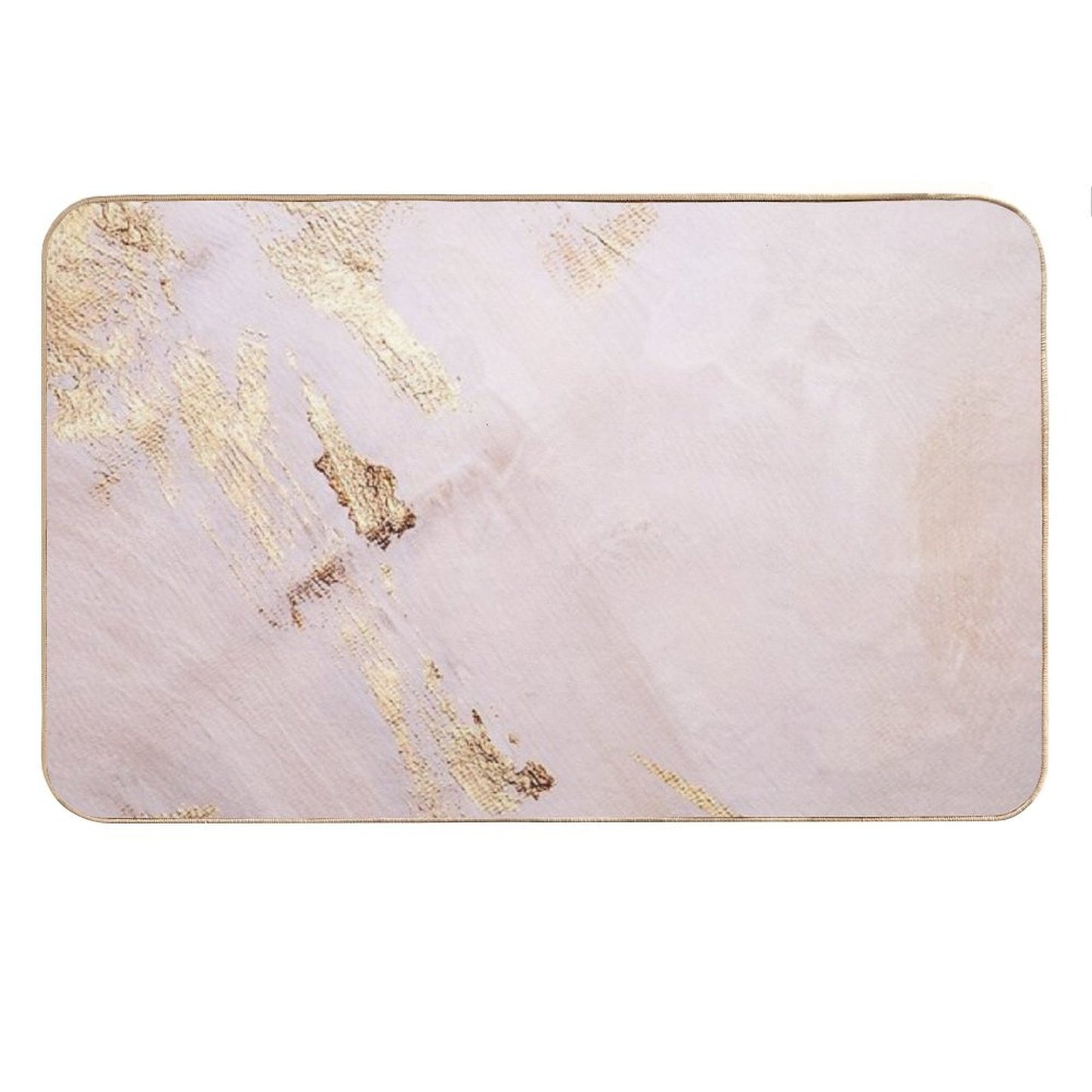 Rose Gold with Gold Strokes Texture Bath Mat