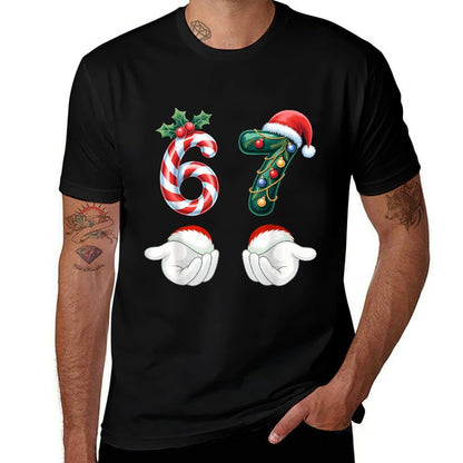 Funny 67 Christmas Pajamas Six Seven Meme 6 7 Elf Santa Xmas  Odor-resistant T-Shirt