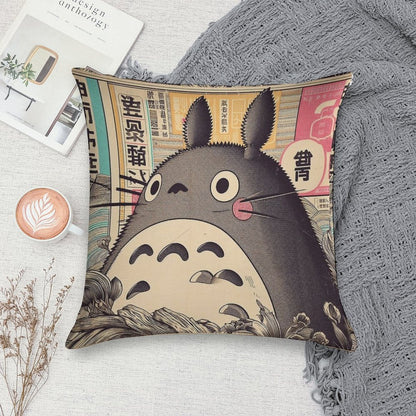 Vintage Japanese Poster Japanese Icon with Retro Charm Soft Skin-Friendly Throw Pillow