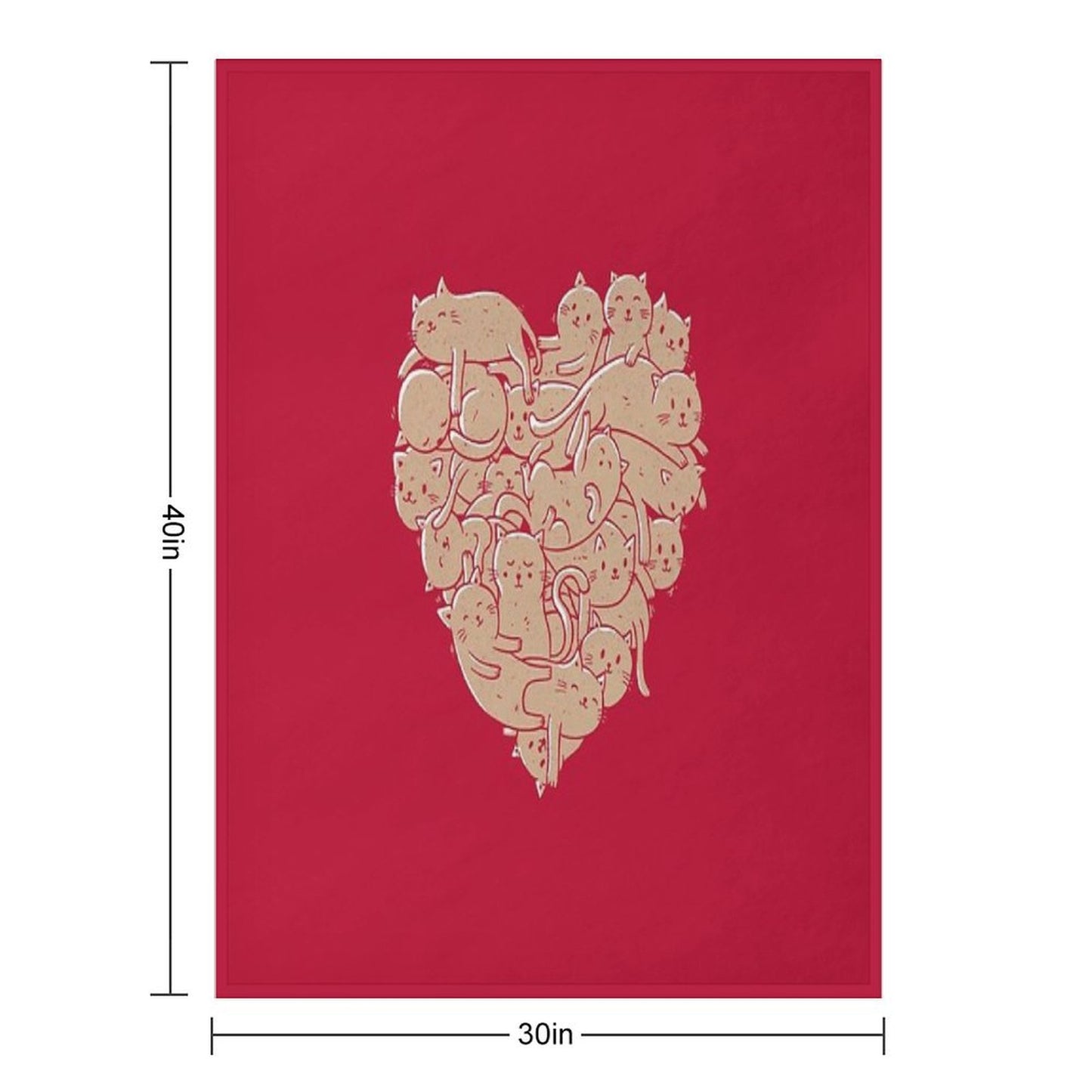 I Love Cats Heart Throw Blanket