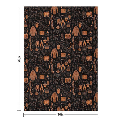 Autumn Nights Halloween Throw Blanket