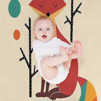Rainbow Fox Throw Blanket